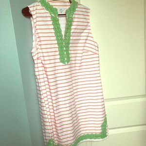 Crown & Ivy peach and green dress